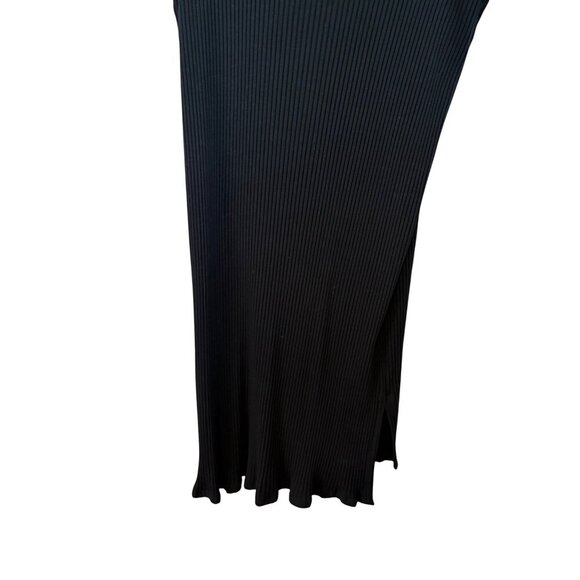 Eileen Fisher Women's Black Tencel Stretch Ribbed Mock Neckline Dress Size M - Picture 8 of 10